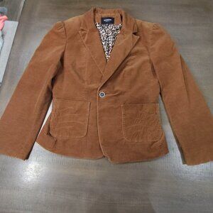 Express Corduroy Brown Leopard Lining Blazer